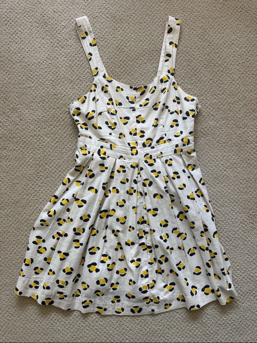 Urban Outfitters Cooperative Cream & Yellow Leopard Print Cotton Summer Dress
